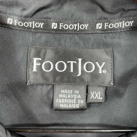 FootJoy 1/4 Snap Golf Pullover Men's XXL Black Sleeveless Zip Pockets Wind Shirt - Picture 3 of 13